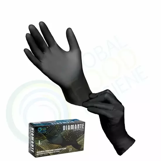 10X Blacck nitrile gloves powder-free, DIAMANTE, N100